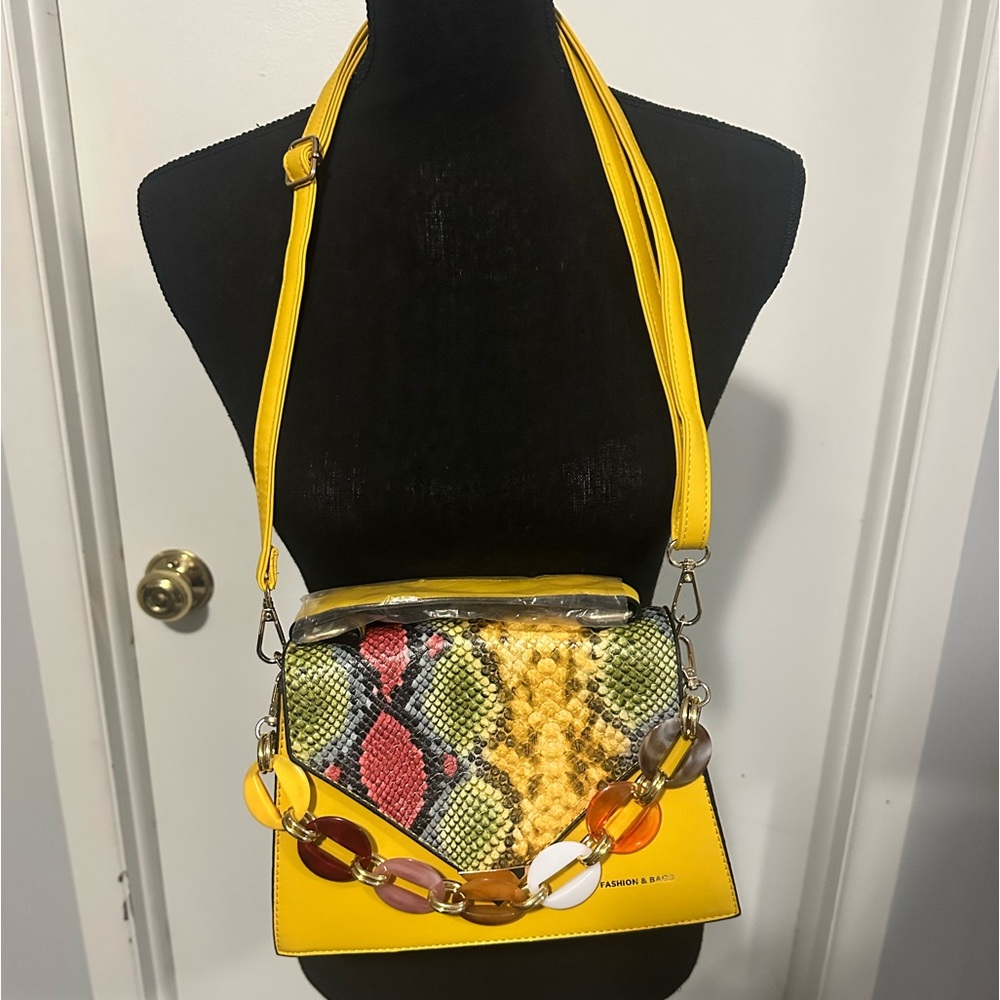 Yellow Python Fashion Crossbody